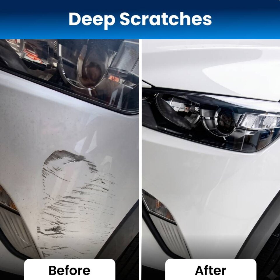 Car paint before and after using NanoPolix, example 3