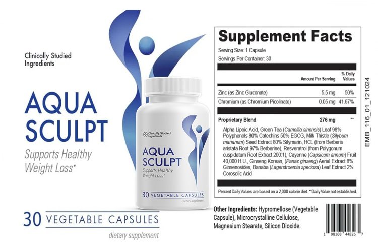 AquaSculpt ingredient label