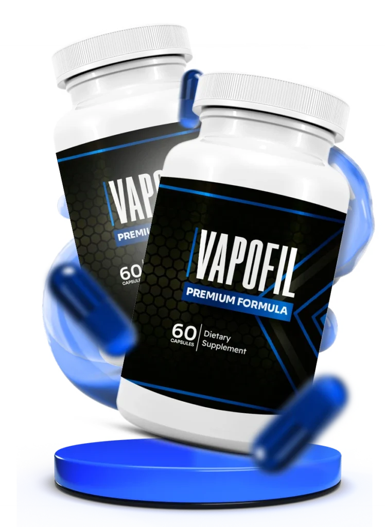 VapoFil natural men's vitality supplement bottles