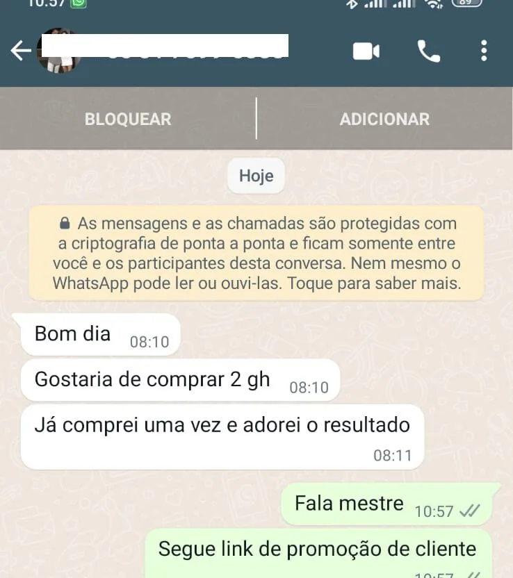 Print de depoimento de cliente sobre o GHDROL