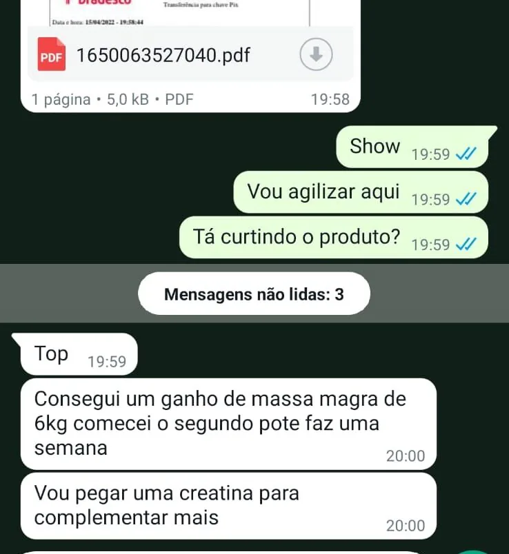 Print de depoimento de cliente sobre o GHDROL