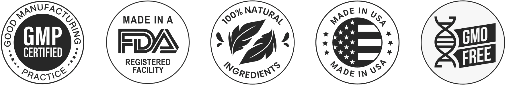 Pawbiotix quality certifications: natural, non GMO, made in a registered facility