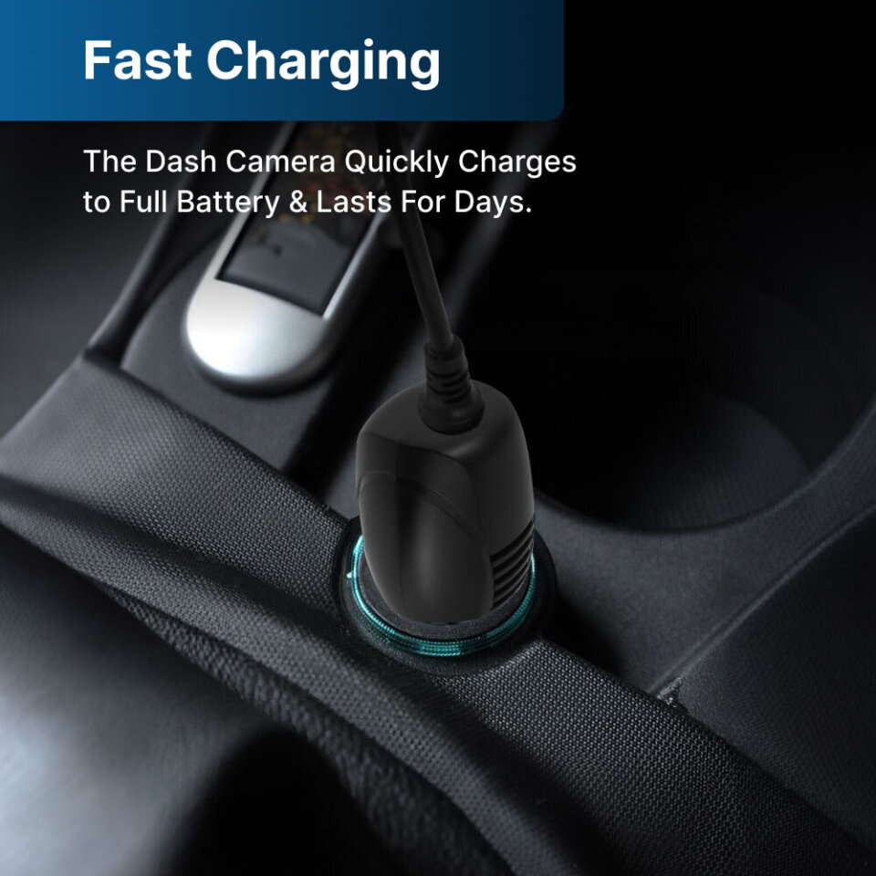 Dash cam power plug in a car's 12V socket