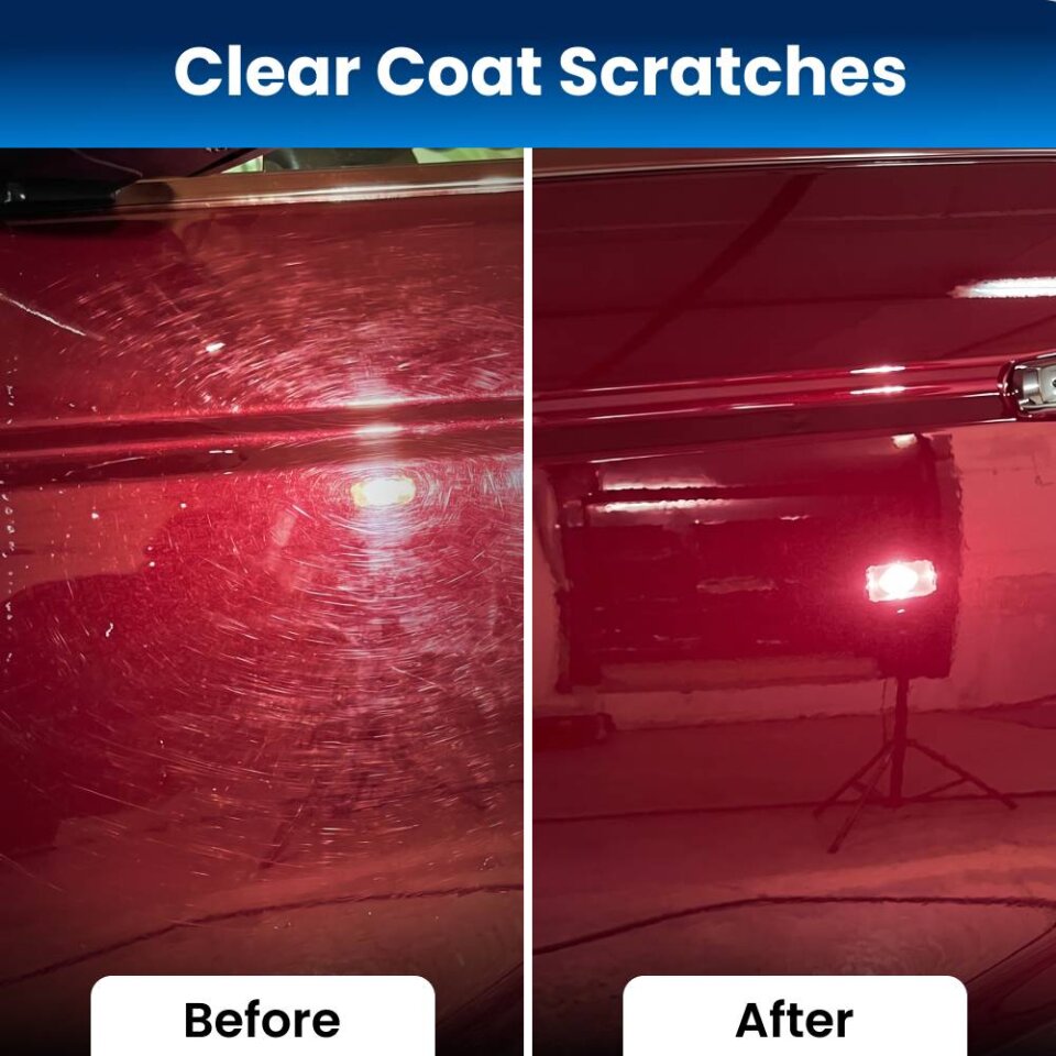 Car paint before and after using NanoPolix, example 1