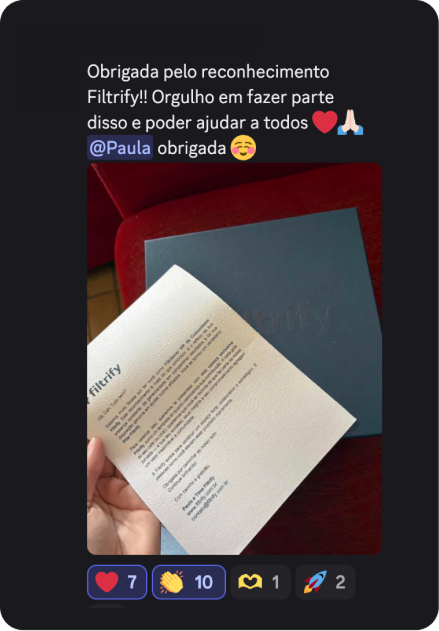 Resultado - reconhecimento Filtrify
