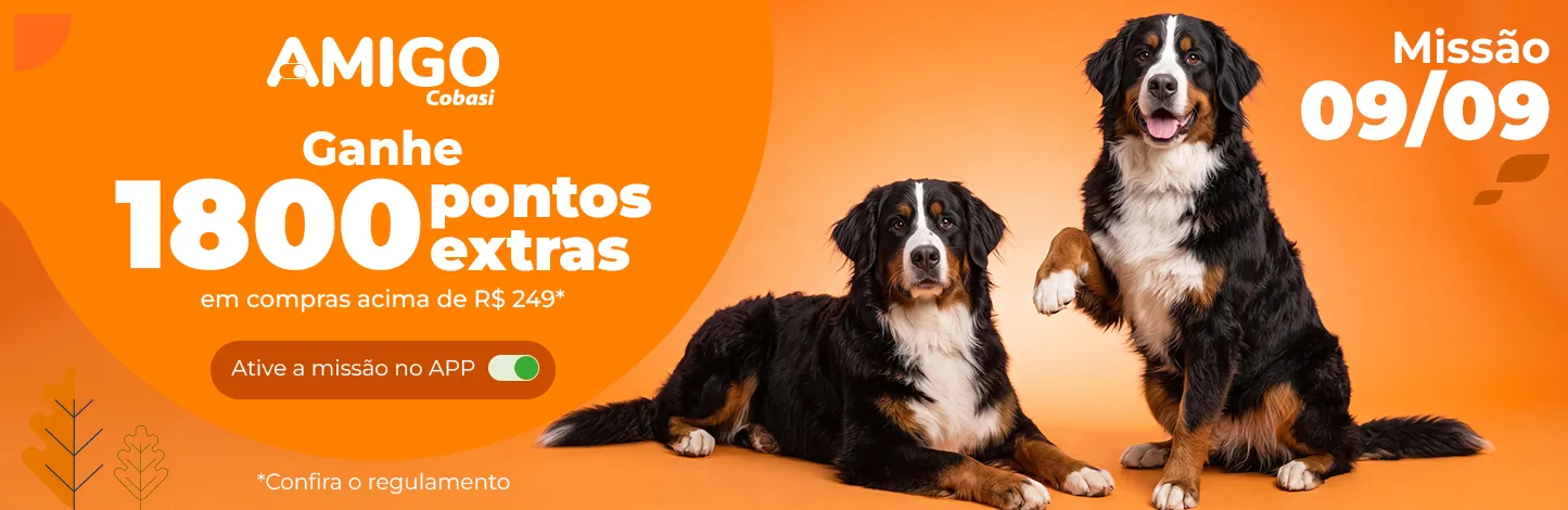 Imagem banner ative as missões e ganhe mais pontos amigo cobasi