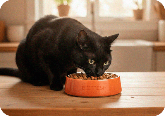 Imagem de gato comendo