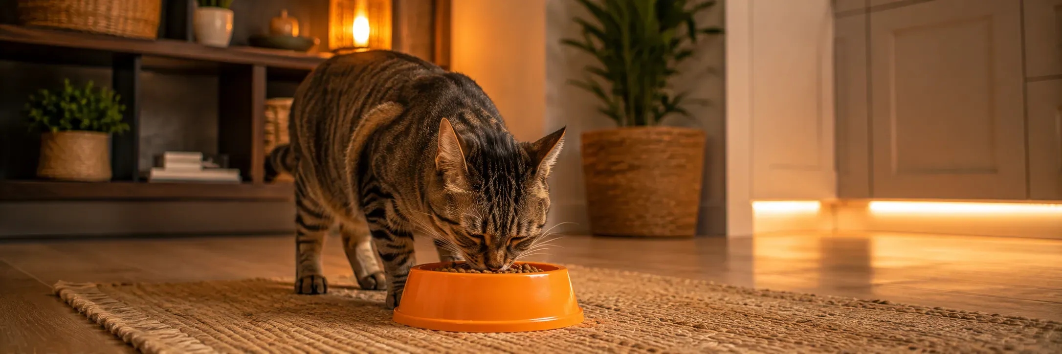 Imagem de gato comendo ração