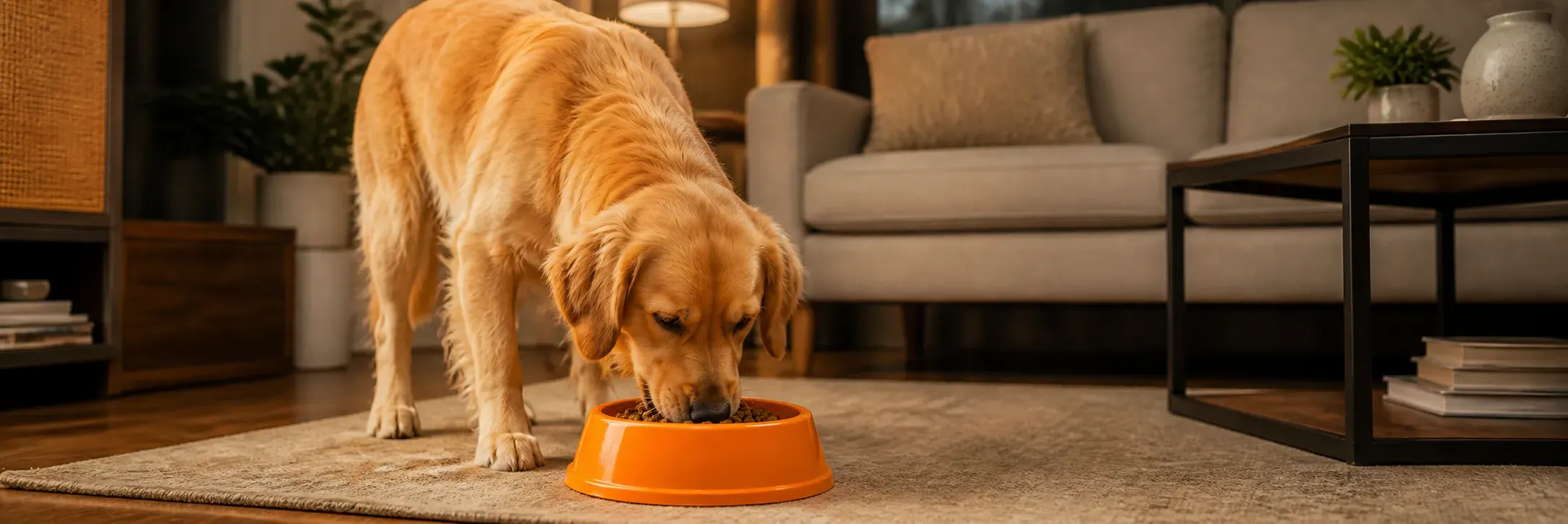 Imagem de cachorro comendo ração