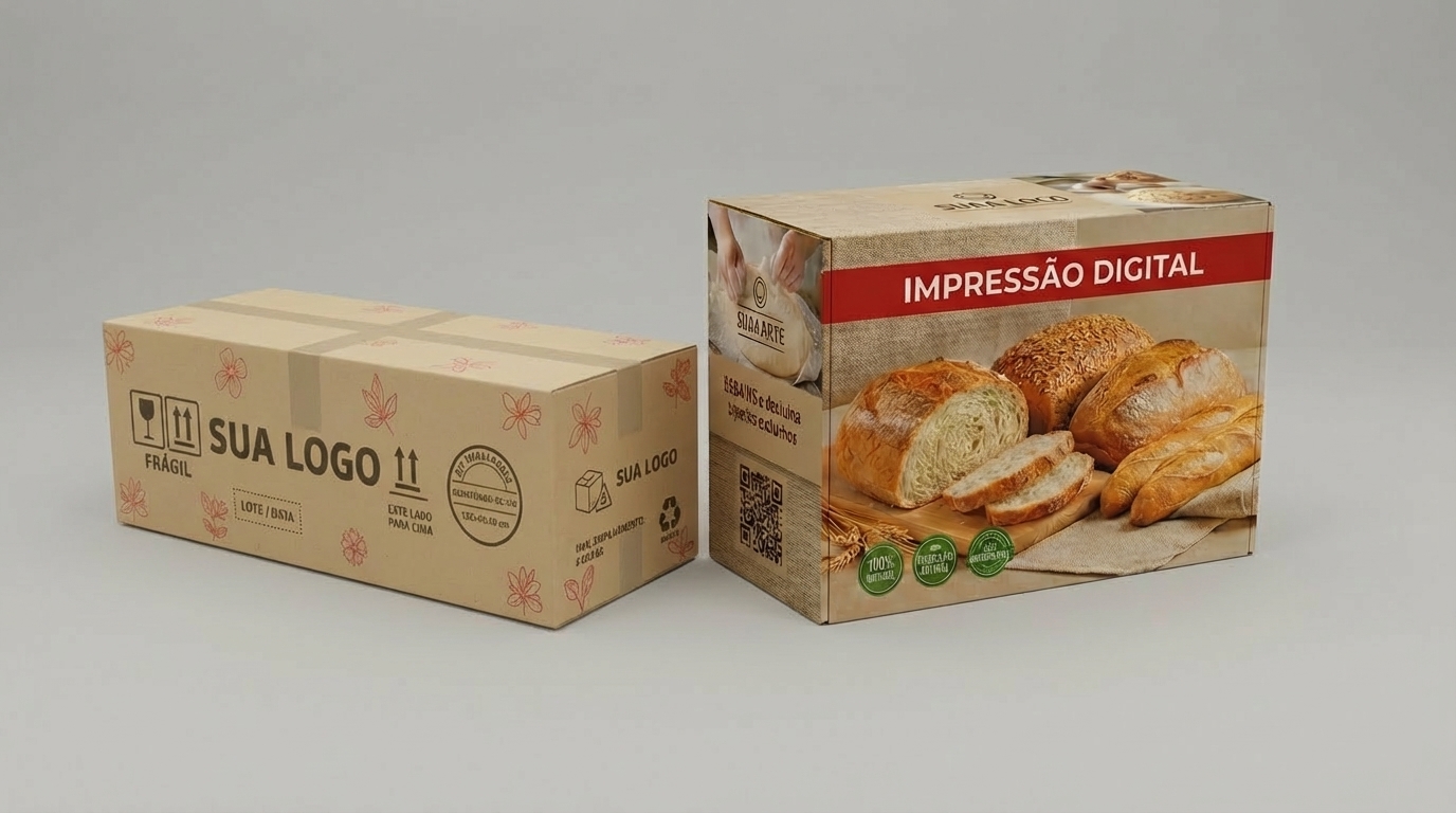 Caixa de Papelão Ondulado com Impressão
